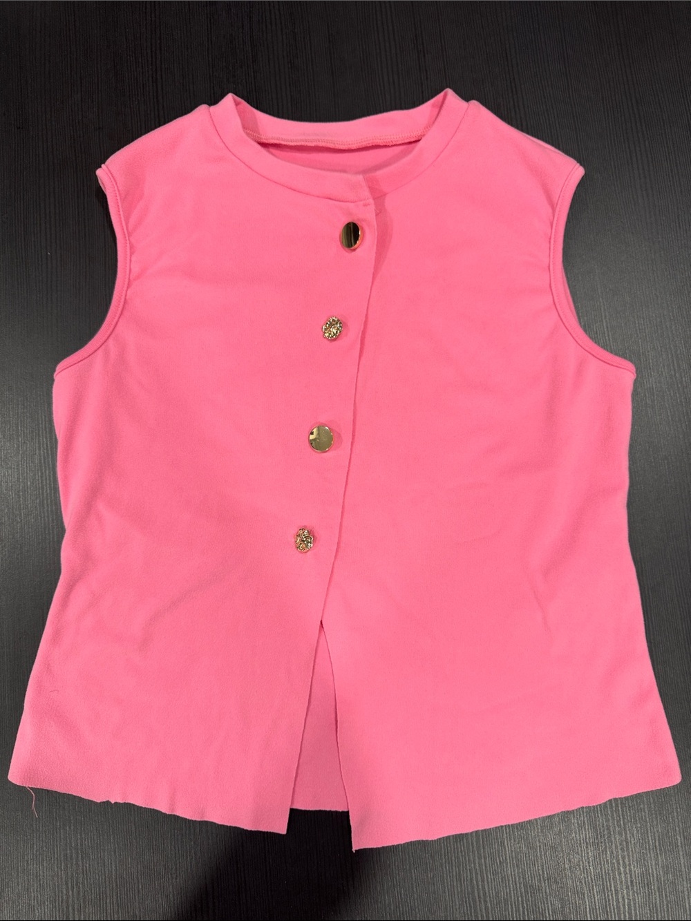 Women’s Pink Sleeveless Button-Front Tank Top